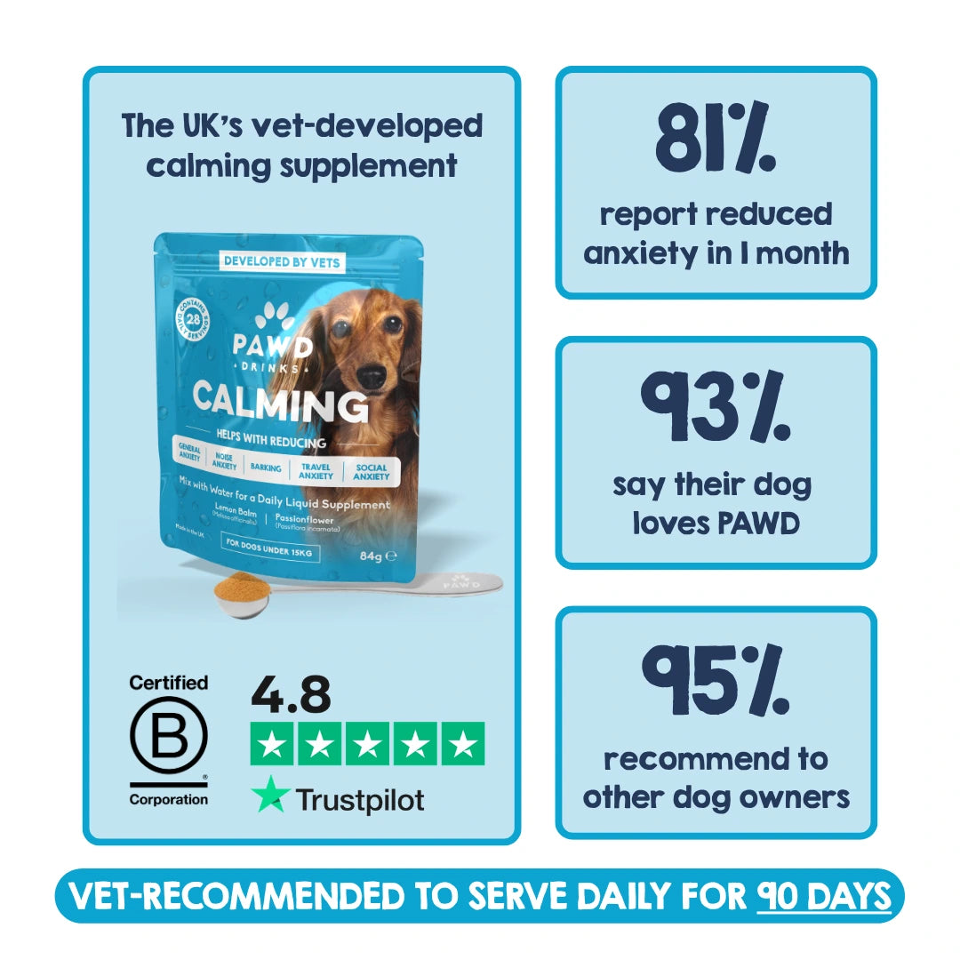 Calming Powder (3-Pack) for Small & Medium Dogs - Natural Dog Anxiety Support - 84g