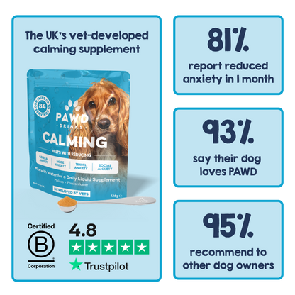 Calming Powder (3-Pack) for Large Dogs - Natural Dog Anxiety Support - 126g