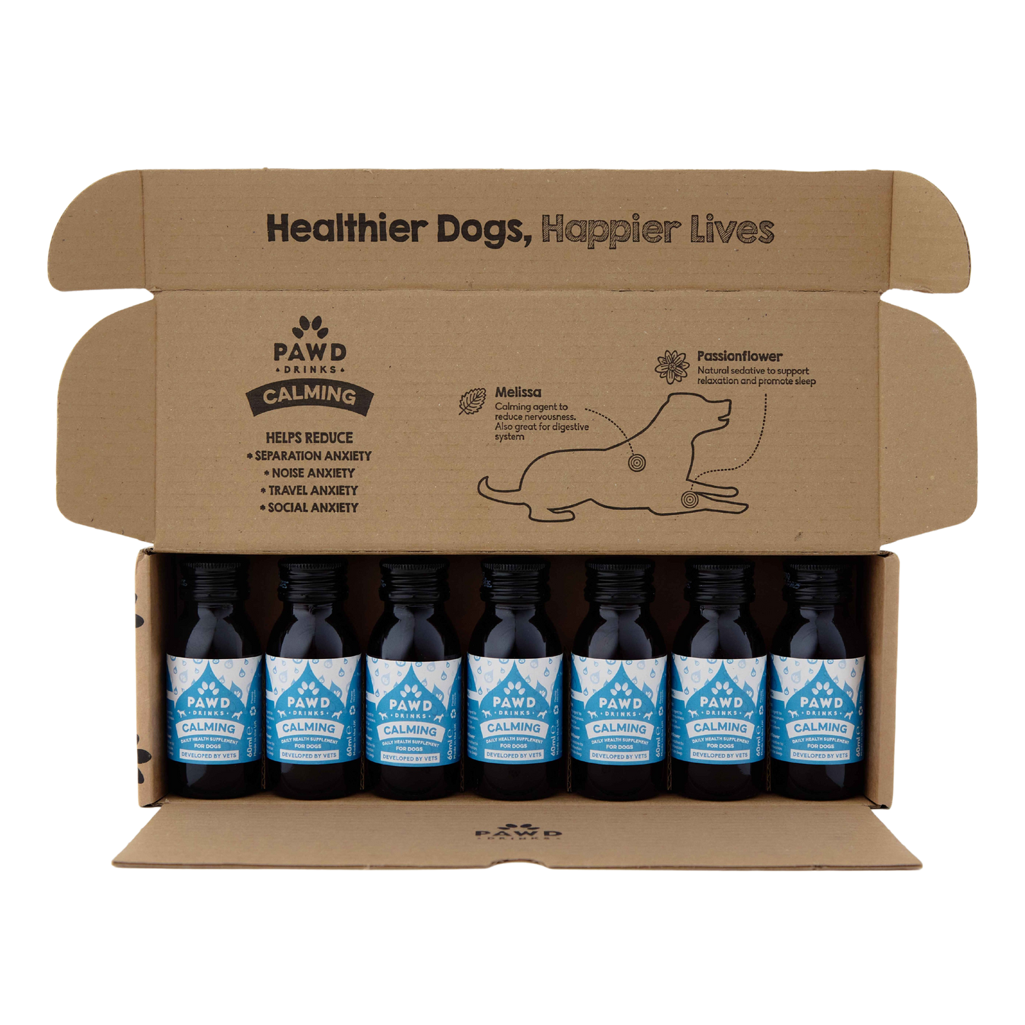 Calming (28 x 60ml) - Functional Liquid Supplements for Dogs to Reduce Anxiety